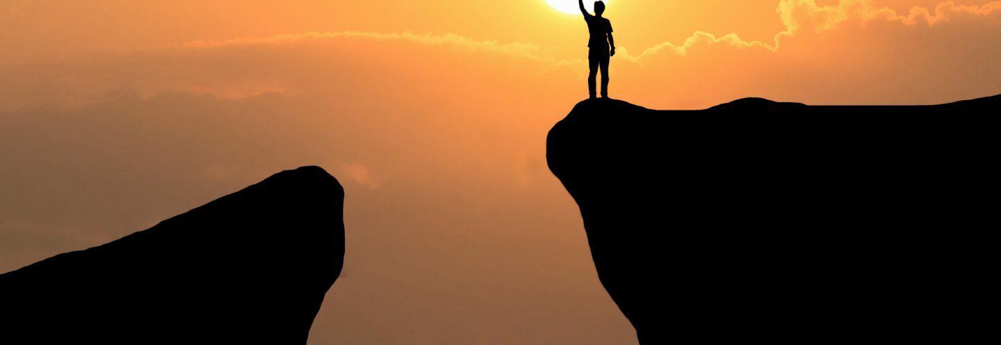 Man top mountain freedom man sunset background